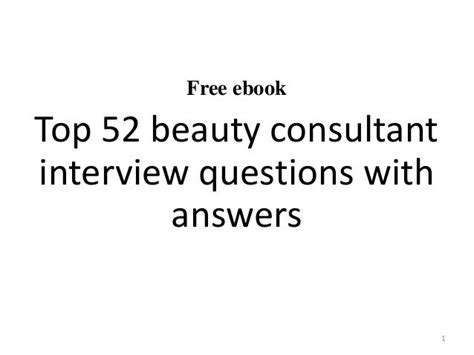 beauty consultant questions and answers.